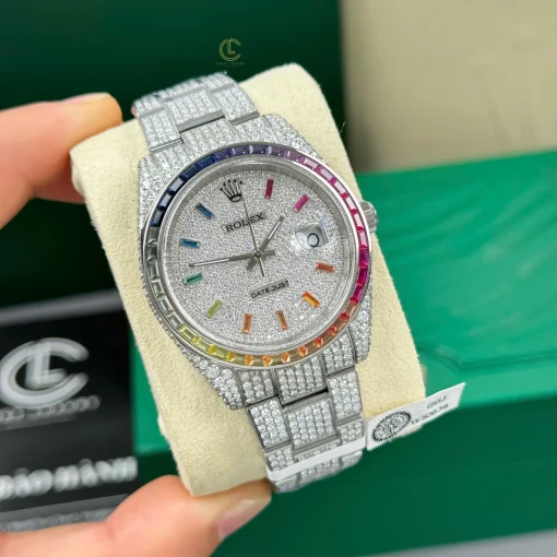 Datejust 126334 41mm Benzel Rainbow ruby Full Moissanite Hongkong - VIP Version