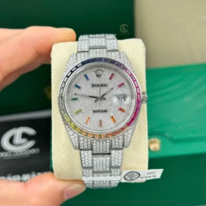 Datejust 126334 41mm Benzel Rainbow ruby Full Moissanite Hongkong - VIP Version